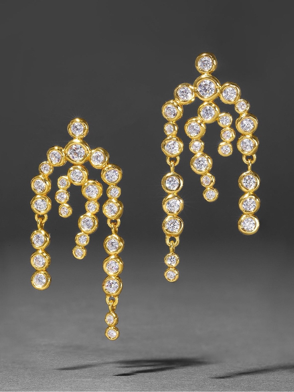 ALEXIS BITTAR Asterales Gold Chandelier Earrings